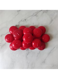 SIHIYA LIFE Set of 20 Red Floating Candles | 5x3cm | Unscented & Dripless Dinner Candles for Decor, Events | Natural Wax with Cotton Wicks | 5-6 Hours Burn Time )  - Image 1