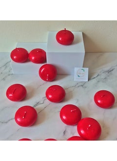 SIHIYA LIFE Set of 20 Red Floating Candles | 5x3cm | Unscented & Dripless Dinner Candles for Decor, Events | Natural Wax with Cotton Wicks | 5-6 Hours Burn Time )  - Image 2