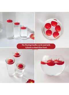 SIHIYA LIFE Set of 20 Red Floating Candles | 5x3cm | Unscented & Dripless Dinner Candles for Decor, Events | Natural Wax with Cotton Wicks | 5-6 Hours Burn Time )  - Image 3
