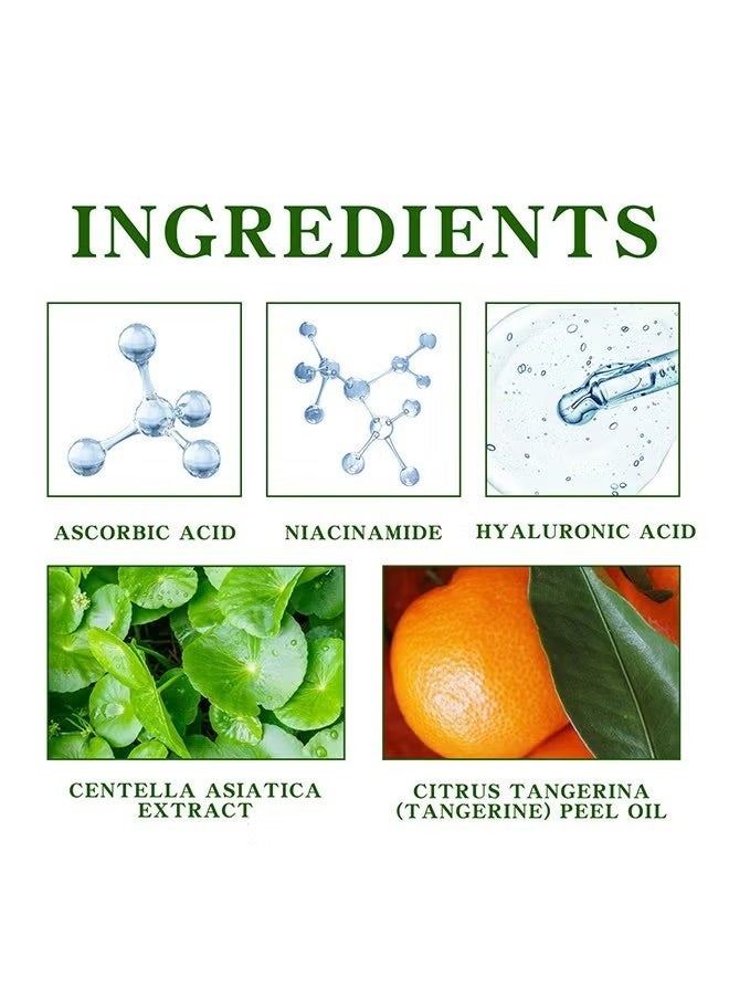 OUHOE - Green Tangerine Vitamin C Serum,Niacinamide acid Help Fade Sun Spots and Dark Spot,For Face & Neck and Eye Care Organic Anti-Aging Serum (30ml) - Image 1