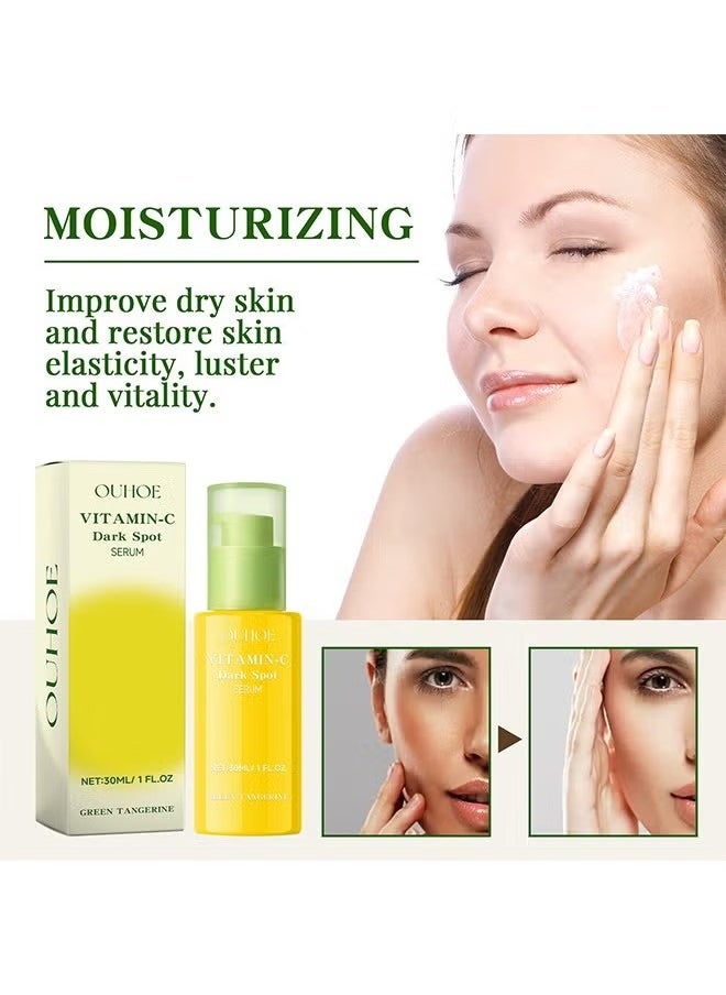 OUHOE - Green Tangerine Vitamin C Serum,Niacinamide acid Help Fade Sun Spots and Dark Spot,For Face & Neck and Eye Care Organic Anti-Aging Serum (30ml) - Image 1