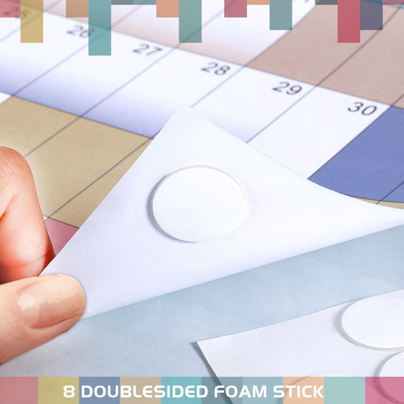 MaaIbok تقويم حائط سنوي 2025-2026 - تقويم حائط سنوي 2025-2026، يوليو 2025 - يونيو 2026، 23.1" × 34.6" (مفتوح)، تقويم حائط بتواريخ يوليانية، ورق سميك، ملصقات دائرية مزدوجة الجوانب، تقويم كبير - Image 5