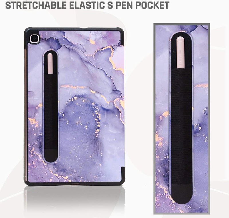Robustrion Cover Case for Samsung Tab S6 Lite Cover 10.4 inch, Trifold Flip Cover for Samsung S6 Lite Tablet Cover 10.4 inch [Auto Sleep Wake Support] - Marble Lilac - Image 5