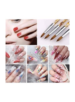 Captaintech Acrylic Nail Brush Pure Sable Hair Round Oval Professional Nail Art Painting Brush Size 8 1 pieces  - Image 4