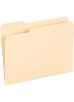 erorex File Folders Letter Size 21.6 X 12.5 Cm Classic Manila 1 3 Cut Tabs In Left Right Center Positions 100 Per Box 65213  - Image 2