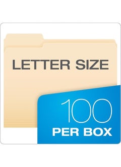 erorex File Folders Letter Size 21.6 X 12.5 Cm Classic Manila 1 3 Cut Tabs In Left Right Center Positions 100 Per Box 65213  - Image 3