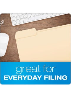 erorex File Folders Letter Size 21.6 X 12.5 Cm Classic Manila 1 3 Cut Tabs In Left Right Center Positions 100 Per Box 65213  - Image 5