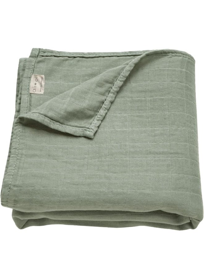 Ali+Oli Muslin Swaddle Blanket, Soft Bamboo & Organic Cotton Muslin Blanket - Image 1