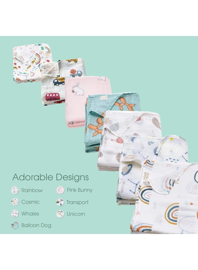 Ali+Oli Muslin Swaddle Blanket, Soft Bamboo & Organic Cotton Muslin Blanket - Image 3