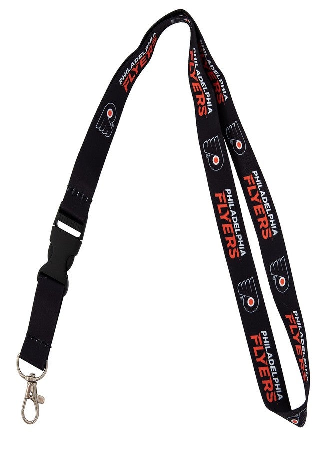 Desert Cactus Philadelphia Flyers NHL National Hockey League Car Keys ID Badge Holder Lanyard Keychain Detachable Breakaway Snap Buckle (Lanyard 1 - Black) - Image 1