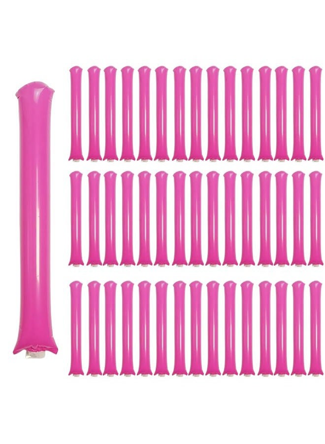 ROSEBB 48pcs Round Head Boom Sticks Thunder Sticks Cheering Sticks Team Spirit Plastic Cheerleading Spirit Stick Clapper Inflatable Noise Maker Sports Supply (Pink) - Image 1