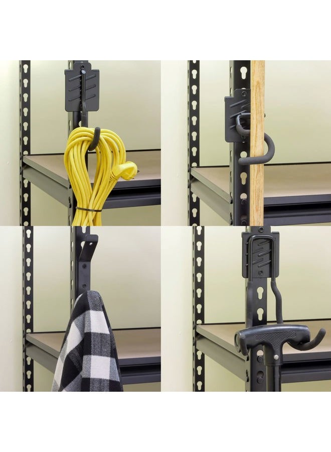 Wallmaster Boltless Shelving Hook Organizer Kit,7 Pcs Adjustable Storage Hanging Accessories for 1.5 inch Keyhole Rack,Garage Tool System Heavy Duty for Ropes,Utility,Bulk Items and More Equipment - Image 5