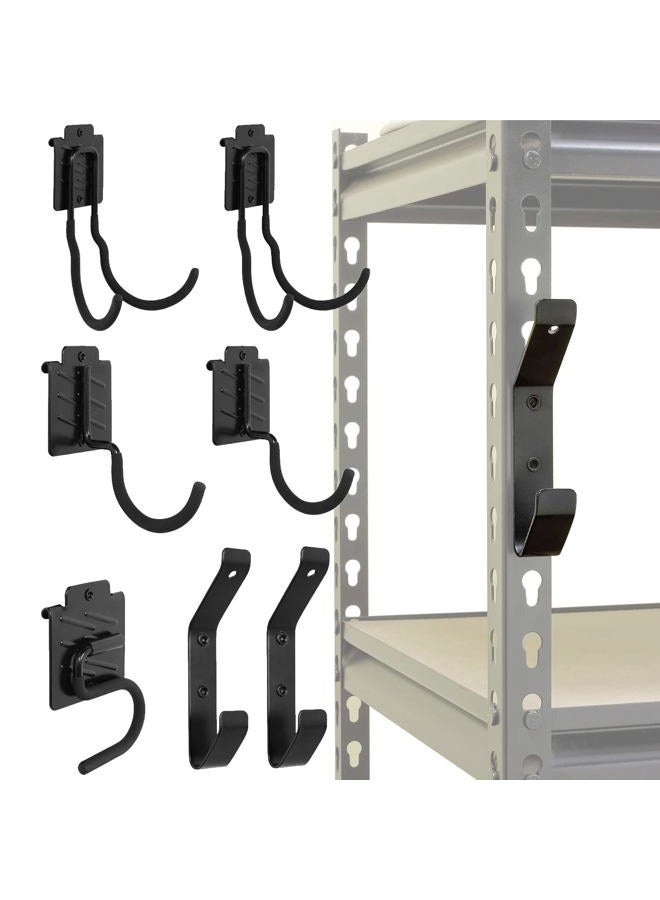 Wallmaster Boltless Shelving Hook Organizer Kit,7 Pcs Adjustable Storage Hanging Accessories for 1.5 inch Keyhole Rack,Garage Tool System Heavy Duty for Ropes,Utility,Bulk Items and More Equipment - Image 1