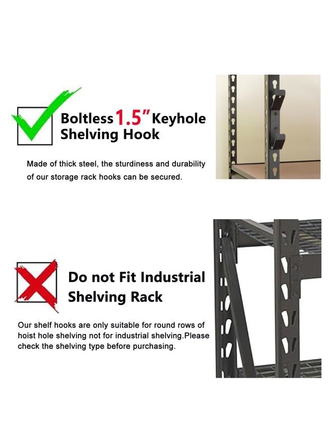 Wallmaster Boltless Shelving Hook Organizer Kit,7 Pcs Adjustable Storage Hanging Accessories for 1.5 inch Keyhole Rack,Garage Tool System Heavy Duty for Ropes,Utility,Bulk Items and More Equipment - Image 4