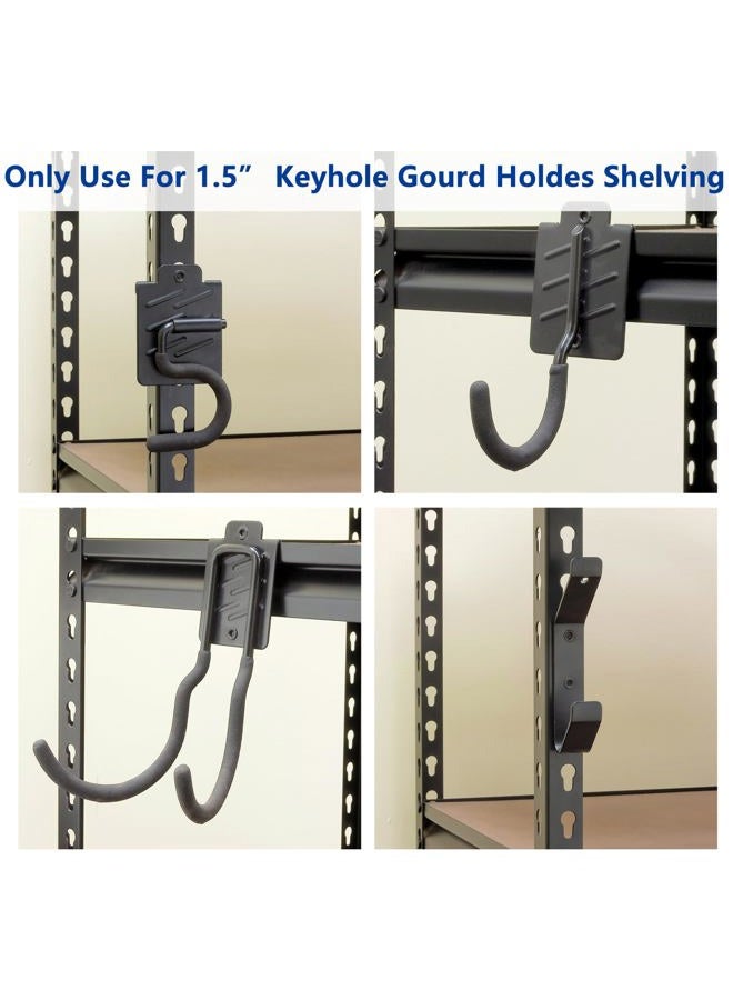 Wallmaster Boltless Shelving Hook Organizer Kit,7 Pcs Adjustable Storage Hanging Accessories for 1.5 inch Keyhole Rack,Garage Tool System Heavy Duty for Ropes,Utility,Bulk Items and More Equipment - Image 3