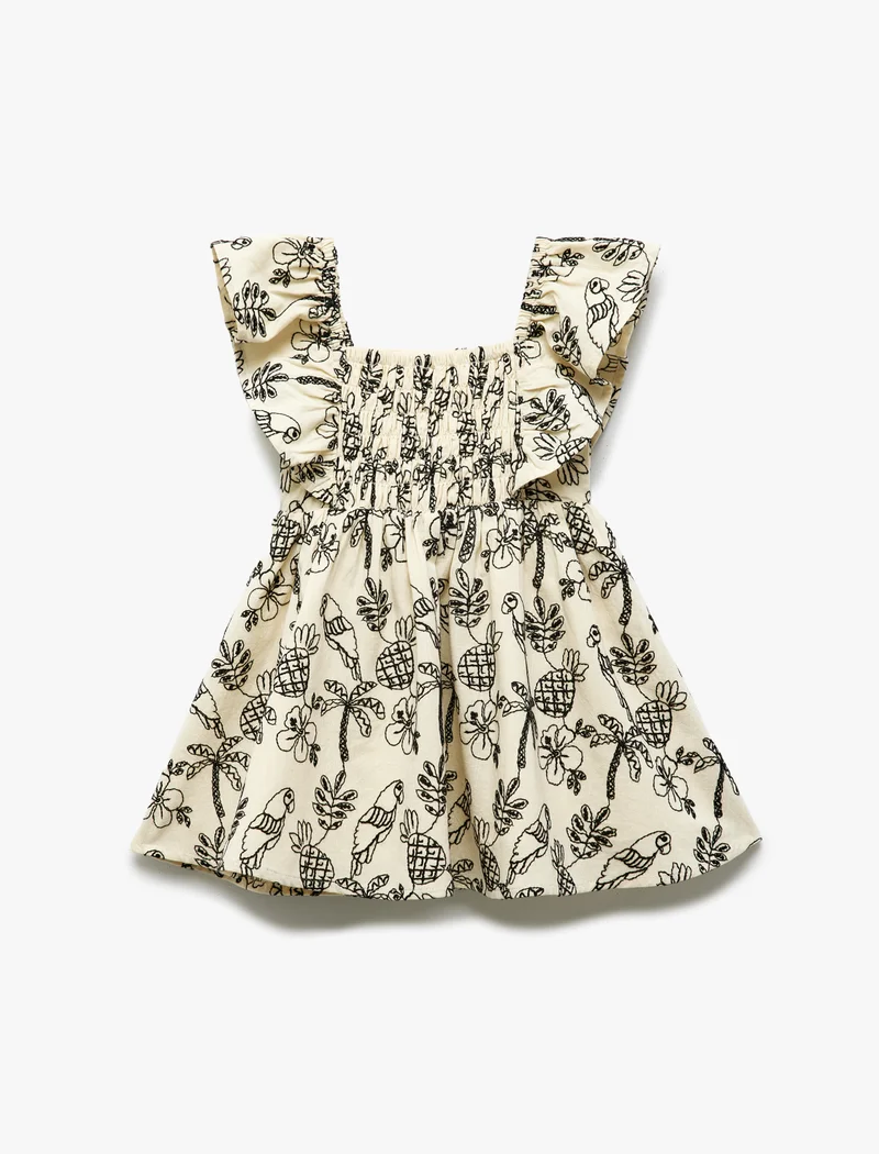 كوتون Ruffle Dress