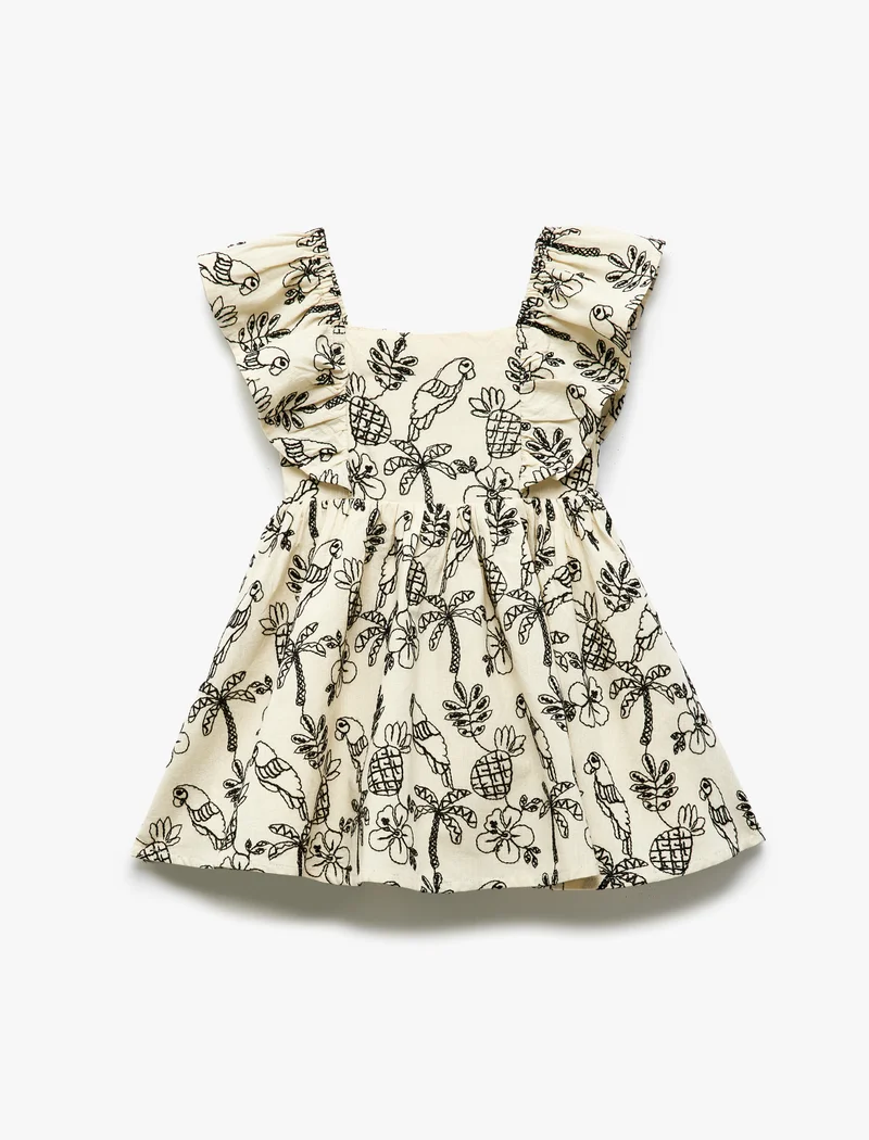 كوتون Ruffle Dress