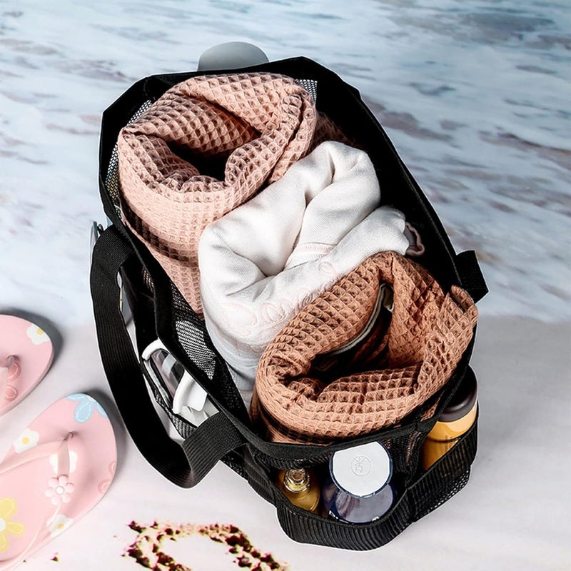 comfrt Mesh Beach Bag for Swim Pool, Beach Tote Bag with 8 Pockets for Travel, Gym, Swim and Beach Holiday Women Men - Image 3