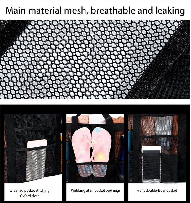 comfrt Mesh Beach Bag for Swim Pool, Beach Tote Bag with 8 Pockets for Travel, Gym, Swim and Beach Holiday Women Men - Image 5