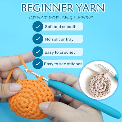 YARFOFUN 6 Pack Rainbow Multicolor Cotton Crochet Yarn for Beginners - Easy-to-See Stitches Mini Variegated Series for Knitting and Crocheting - Image 2