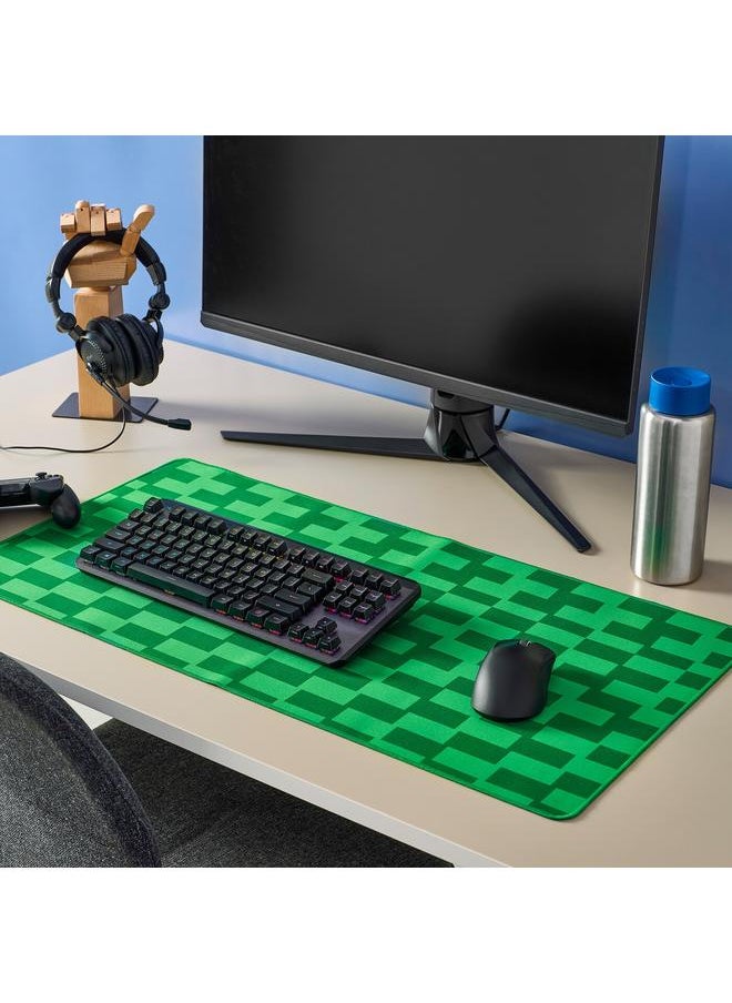 Gaming mouse pad, green/patterned, 40x80 cm