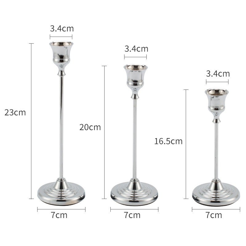European Style Small Trumpet Candle Holder, Iron Art Decorative Candle Stand for Romantic Dinner
