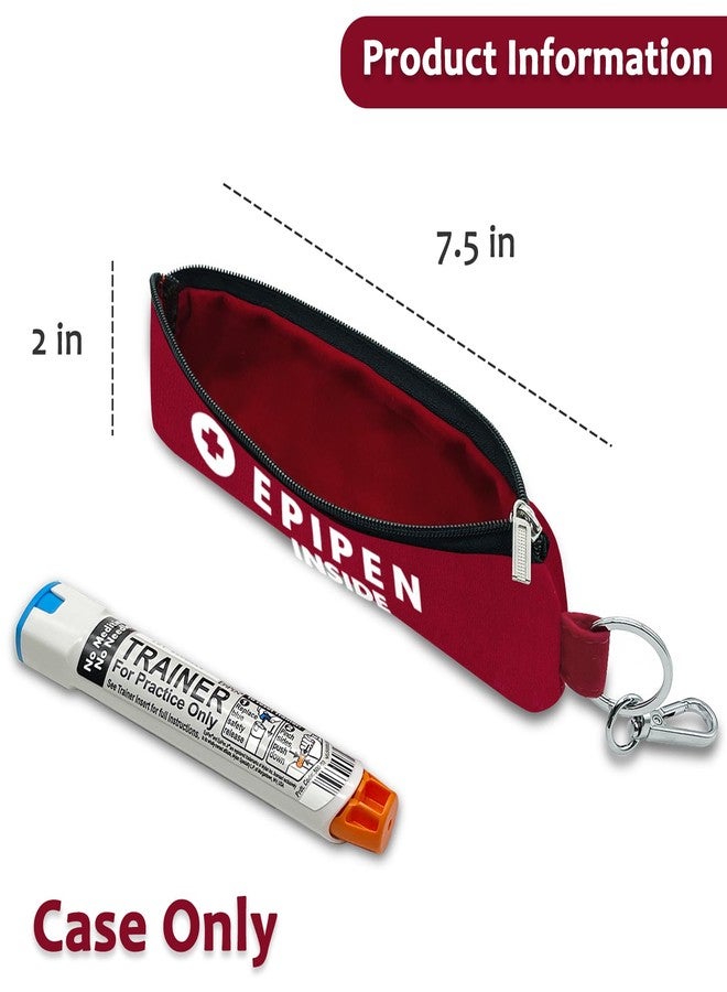ICIMBI 2-Pack EpiPen Carry Case,Red Epipen Holder Bag with Carabiner-for 1 EpiPen Asthma Allergy Medication,Sports Outdoors Travel Epipen Case for Walking or Running - Image 3