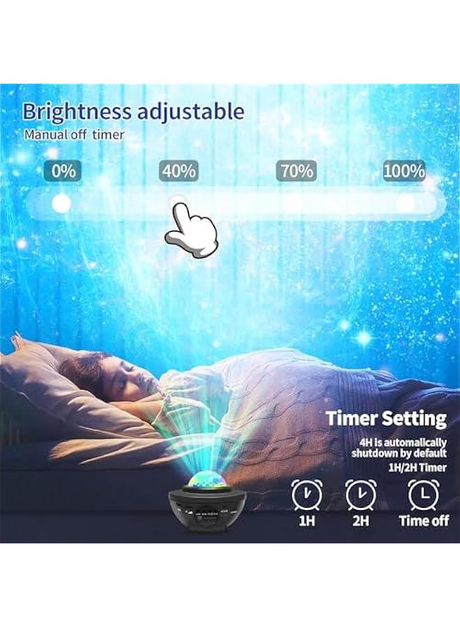 HOOKOR Star Projector Galaxy Light Projector with Remote Control & Bluetooth Music Speaker, Multiple Colors 360 Rotational Dynamic Projections Star Night Light Projector for Kids Adults Bedroom - Image 4