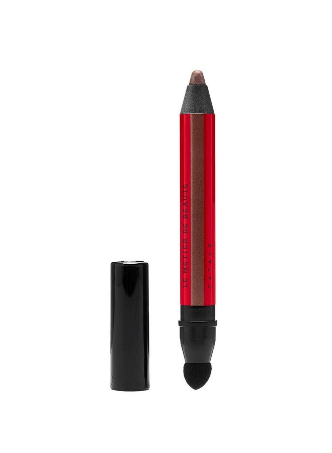Le Metier De Beaute Mētier® Eye Pencil Le Deux, Long-Lasting Eyeshadow & Eyeliner Pencil, Smooth Gliding & Richly Pigmented, Smudge-Proof (Fatale - Shimmery Dark Taupe) - Image 2