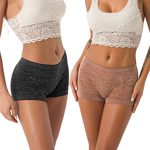 DEEP TOUCH Women’s Boyshort Underwear Seamless Panties Stretch Boxer Panty Breathable No Show Boxer Briefs 5 Pack - Image 2