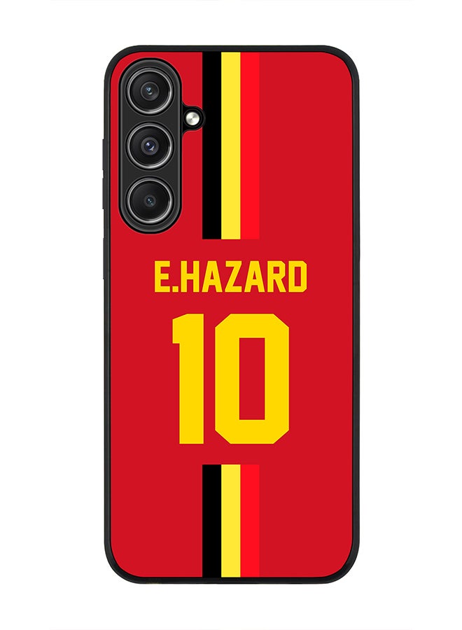 Stylizedd Rugged Black Edge case for Samsung Galaxy S23 FE, Custom Slim fit Thin Phone Case Cover - Football Team - Belgium, Player Name - E.Hazard - Image 1