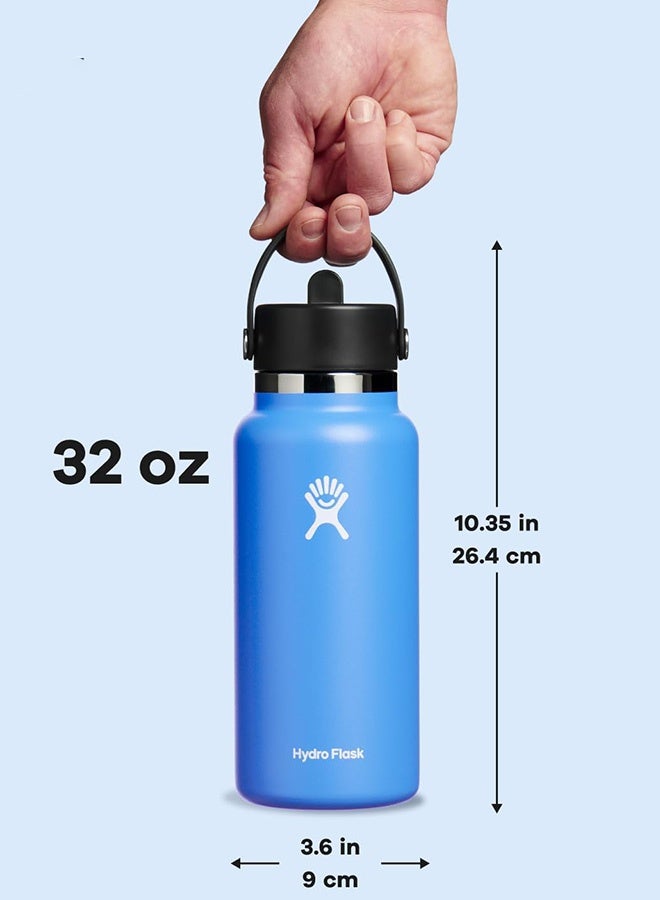 Hydro Flask 32 Oz Wide Flex Straw Cap Bottle - Insulated Stainless Steel - Wide Straw Lid, Non Spill, Leakproof, BPA-Free, Non-Toxic - Image 2