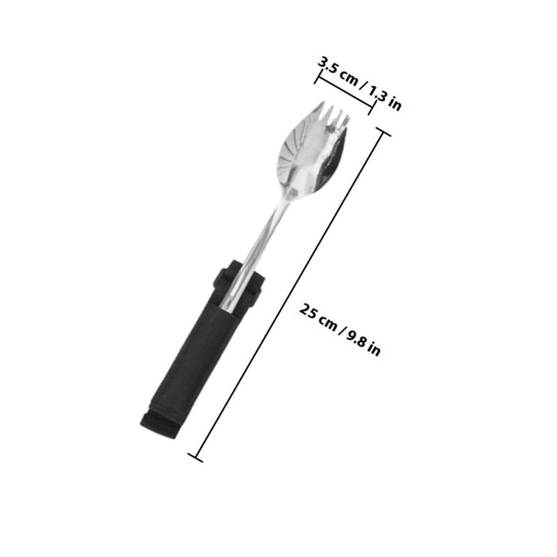 Adaptive Spork with Cuff Anti Slip Grip for Elderly Disabled Adults Portable Utensil Blue - Image 3