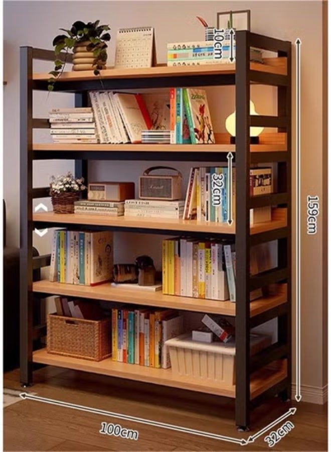 زي سي إم - هابي رف كتب حديث متعدد الوظائف مكون من 5 طبقات بتصميم مثبت على الحائط وواقف على الأرض 100 سم - Image 2