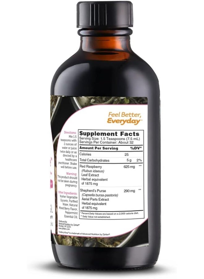 Zahler Zahler PureBerry+Purse, Liquid Raspberry Leaf & Shepherd's Purse, Strengthens Uterine Tissue, Certified Kosher, 8OZ - Image 2