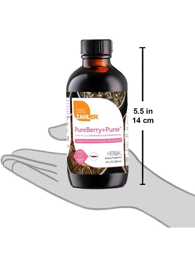 Zahler Zahler PureBerry+Purse, Liquid Raspberry Leaf & Shepherd's Purse, Strengthens Uterine Tissue, Certified Kosher, 8OZ - Image 4