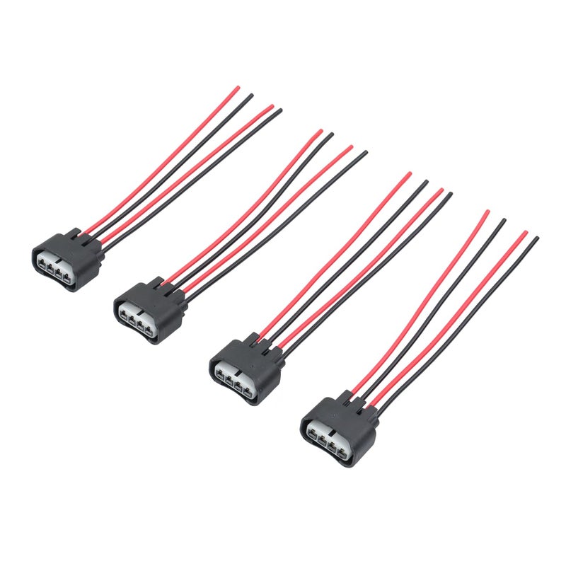 AFEISOL Ignition Coil Connector Compatible with Toyota Scion Corolla Camry Highlander Ignition Coil Female Connector Plug Harness Pigtail 4 Packs