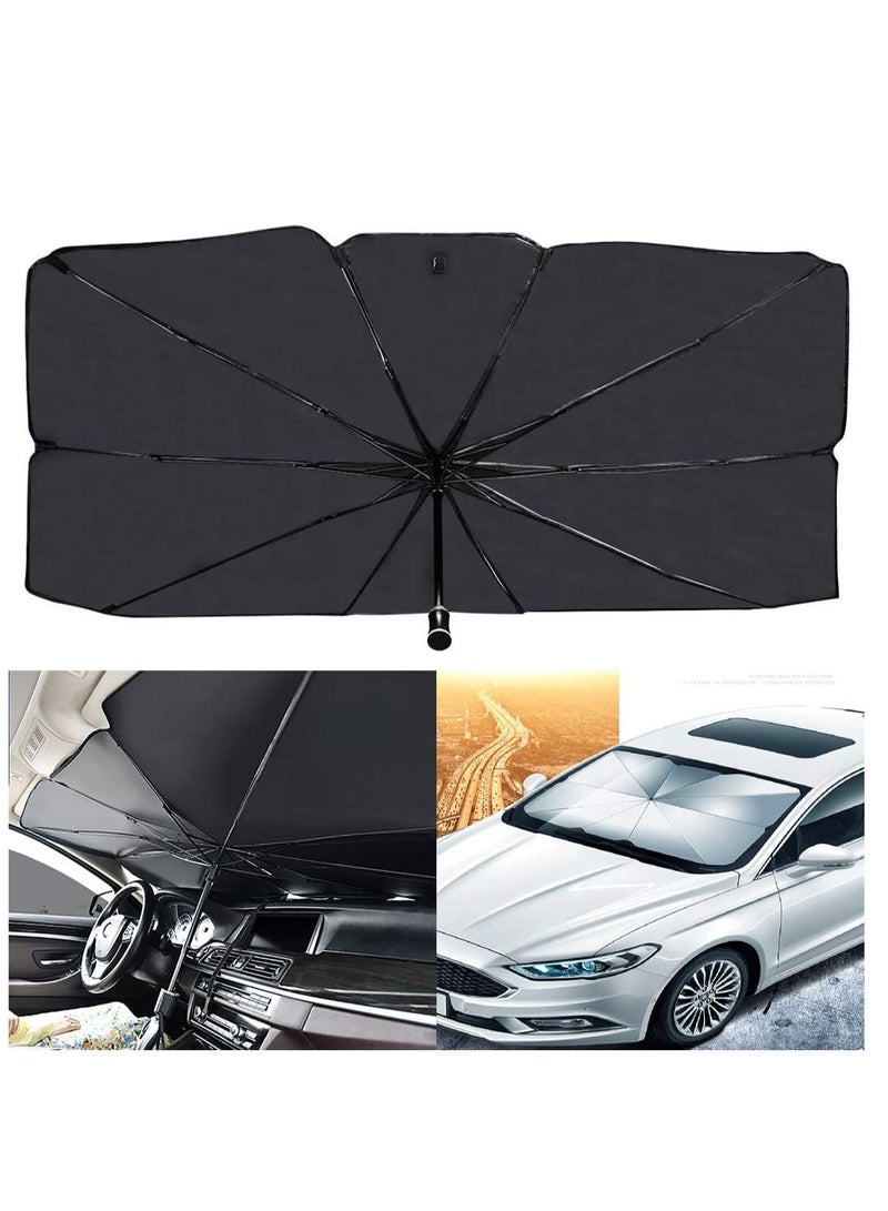 Car Windshield Sun Shade Umbrella,Foldable Car Sun Umbrella for Windshield Sun Protection Umbrella Front Sunscreen Visor Block UV Fits Most Vehicle Models - Image 1