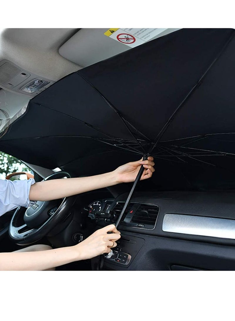 Car Windshield Sun Shade Umbrella,Foldable Car Sun Umbrella for Windshield Sun Protection Umbrella Front Sunscreen Visor Block UV Fits Most Vehicle Models - Image 4