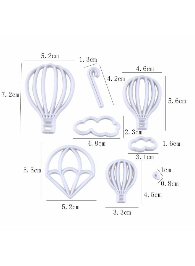 Fewo 13Pcs/Set Hot Air Balloons & Cloud Fondant Cutter Set, Hot Air Balloons Plastic Cookie Cutter Mold for Baby Shower Cake Topper Decorating Sugar Craft Polymer Clay Cutters - Image 3