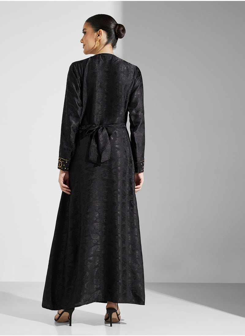 ARABIAN CLOSET Embellished Belted Jalabiya  - Image 2