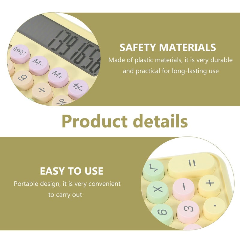 لوحة مفاتيح ميكانيكية محمولة وردية مع آلة حاسبة للمكاتب ومكاتب الطلاب - Image 5