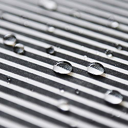 MORNITE Shower Curtain Black and Grey, Shower Curtain for Men Bathroom White Neutral Stripes Polyester Fabric 12 Hooks 72"x72" - Image 4