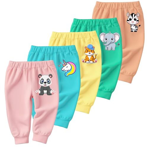 EIO Unisex Cotton Pajama Pants for Boys & Girls Combo Pack | Kids & Baby Soft Sleepwear Pyjamas Combo Pack | Toddler Breathable Nightwear Bottoms (Unisex Pack of 5, 6-7 Y) - Image 1