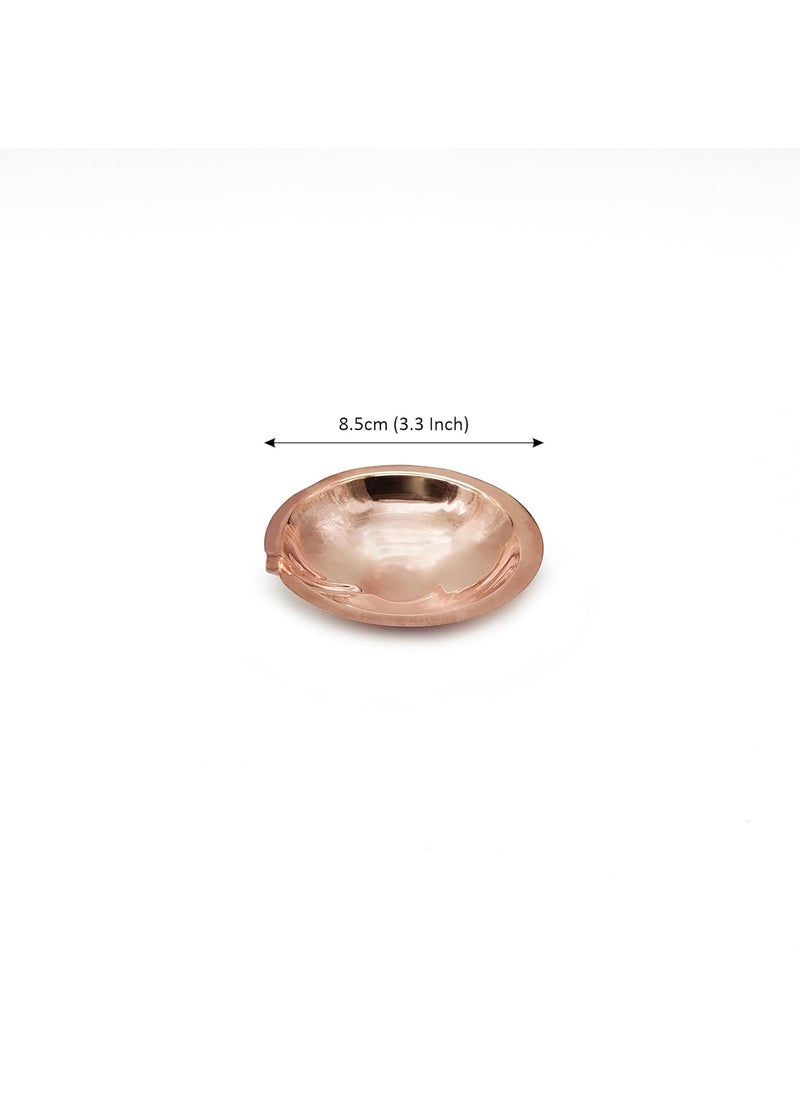 DOKCHAN DOKCHAN Copper Akhand Diya Size 1 25 Gm Oil Lamp for Daily Puja Other Religious Rituals Home Office Temples Festive Gifts Copper Diya for Home Decor 2cm H x 85cm L  - Image 5