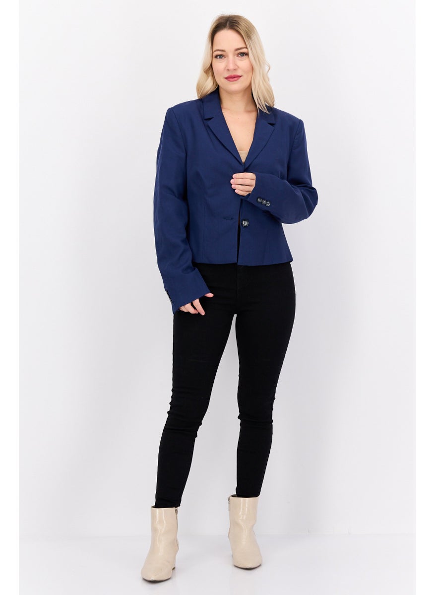 Women Plain Blazer, Navy - pzsku/ZFA8404F83B3C32E79045Z/45/_/1739024259/f3906b34-a31d-48b1-97ad-53e473433717