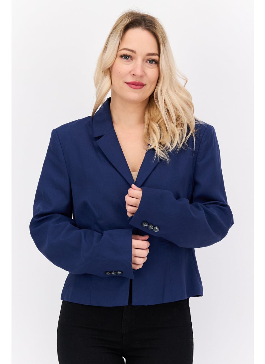 Women Plain Blazer, Navy - pzsku/ZFA8404F83B3C32E79045Z/45/_/1739024264/fbfe6bb9-23a4-499a-b956-9a82d8fbbf88