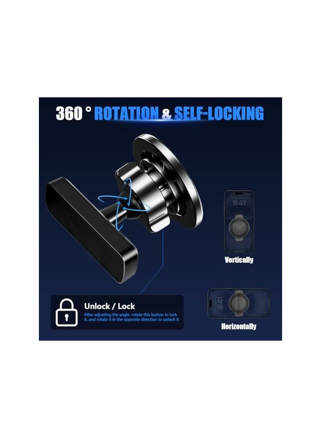 S-TOP Magnetic Phone Mount Carbon Fiber Design, 360 ° Swivel Outdoor Phone Holder, Landscape and Portrait Orientations Use, Ultra Strong Magnetic Phone Holder for Workshop, Gym, Office - Image 3