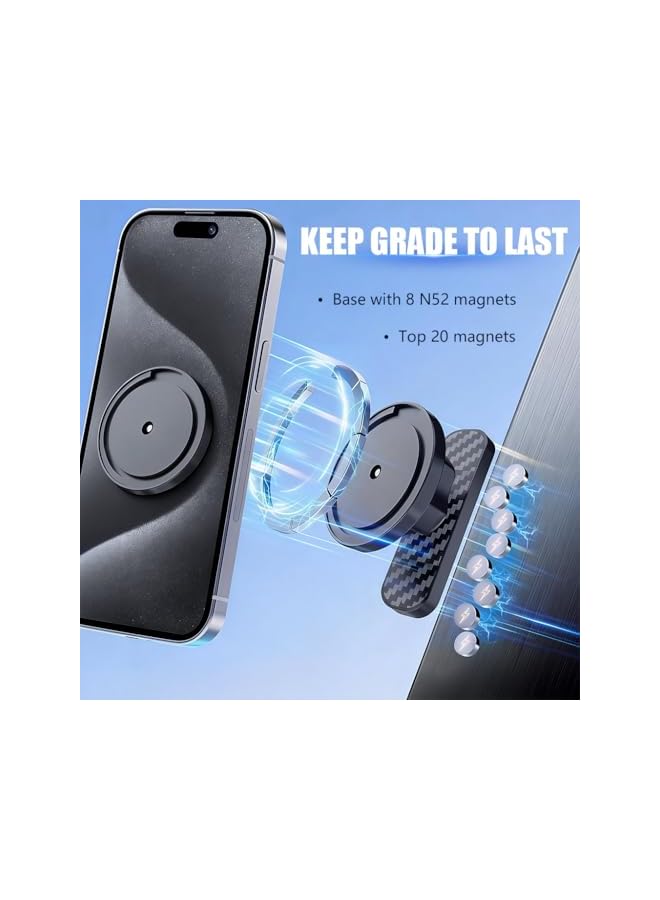 S-TOP Magnetic Phone Mount Carbon Fiber Design, 360 ° Swivel Outdoor Phone Holder, Landscape and Portrait Orientations Use, Ultra Strong Magnetic Phone Holder for Workshop, Gym, Office - Image 2