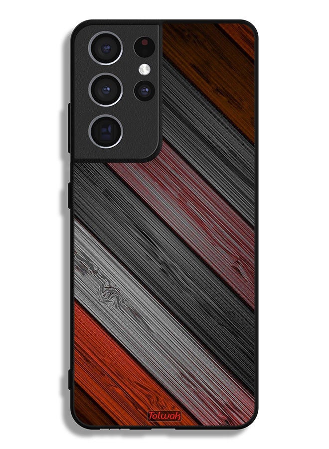 Tolwak غطاء حماية لهاتف Samsung Galaxy S21 Ultra 5G بنمط خشبي ملون - Image 3